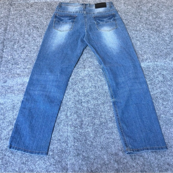 Steve's Jeans Cotton Medium Wash Moto Style Stretch Straight Leg Women Size 14 - Picture 2 of 9